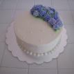 Elegant White with Blue flowers